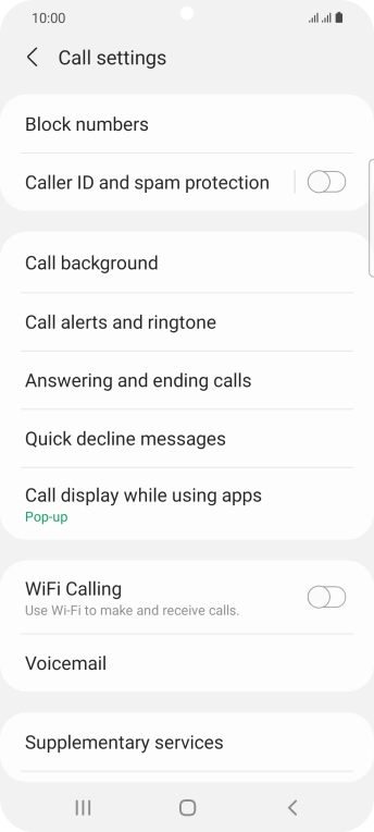 Press Supplementary services.