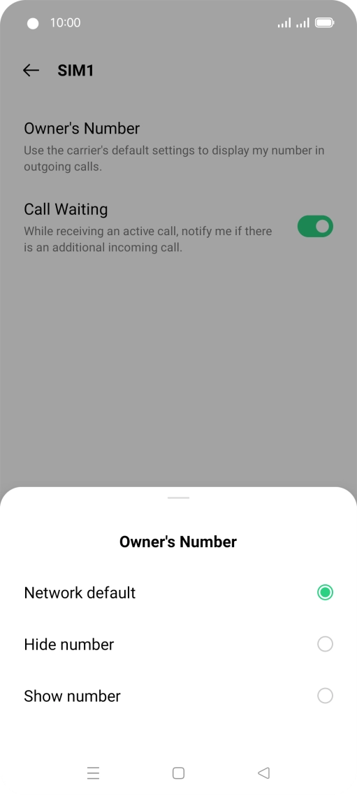 Press Show number to turn on caller identification.