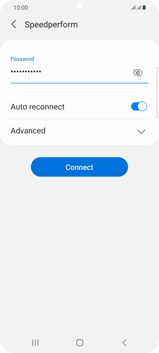 Key in the password for the Wi-Fi network and press Connect.
