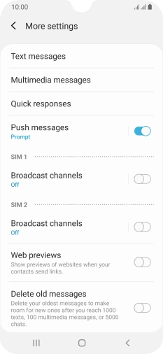 Press Text messages.