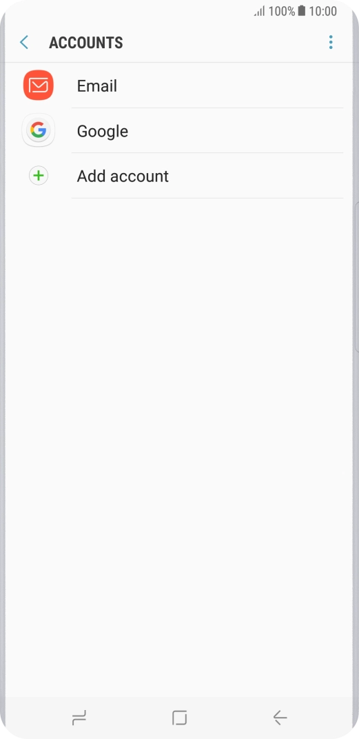 If this screen is displayed, you email account has been recognised and set up automatically. Follow the instructions on the screen to key in more information and finish setting up your phone.