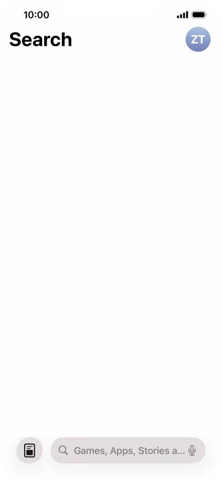 Press the search field and key in the name or subject of the required app.