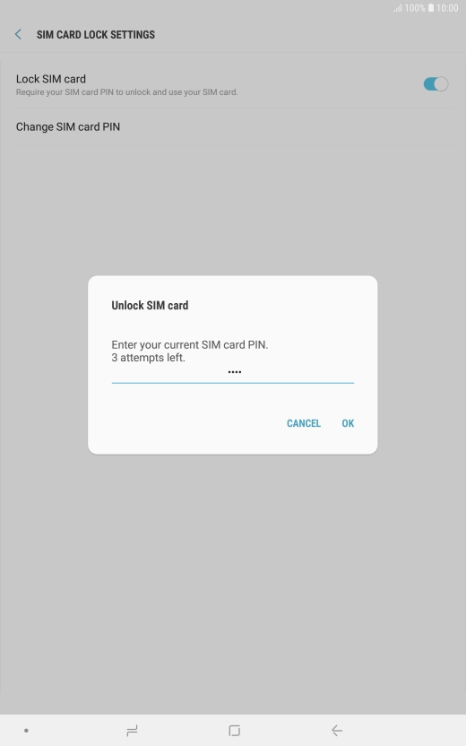 Key in your PIN and press OK. The default PIN is 1111.