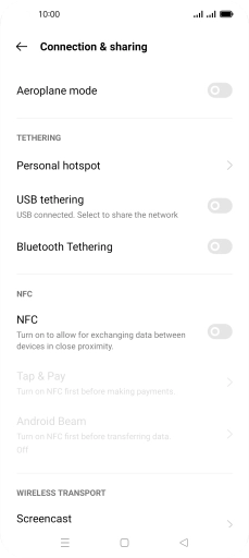 Press Personal hotspot.
