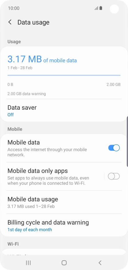 The total data usage is displayed.