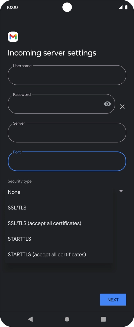 Press SSL/TLS.