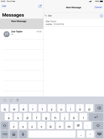 Press the required contact.