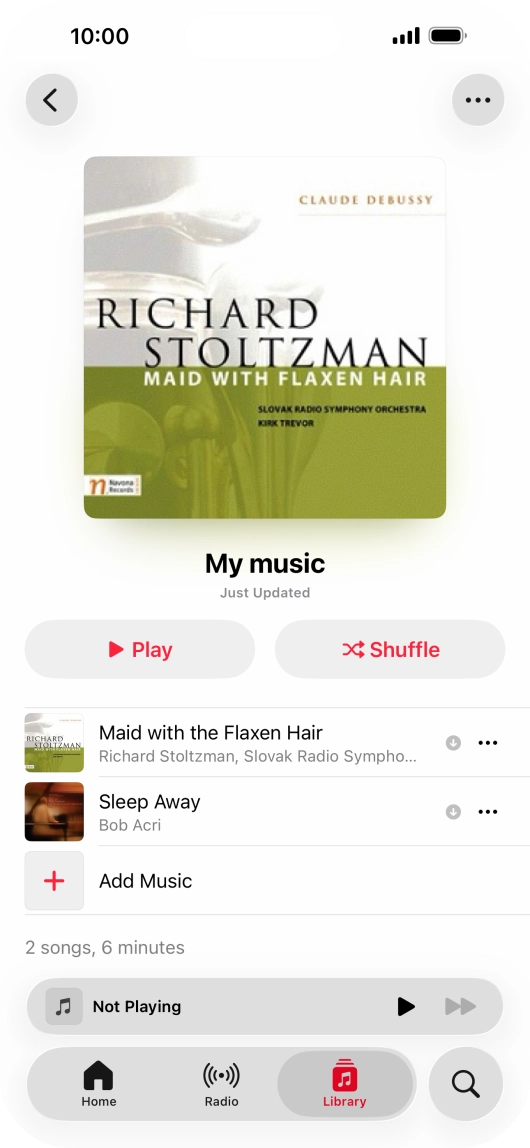Go to the required category or playlist and press the required audio file.