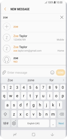 Press the required contact.