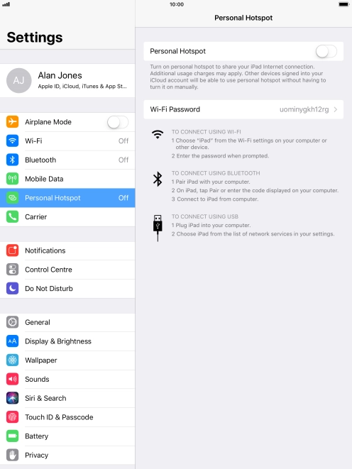 Press the indicator next to 