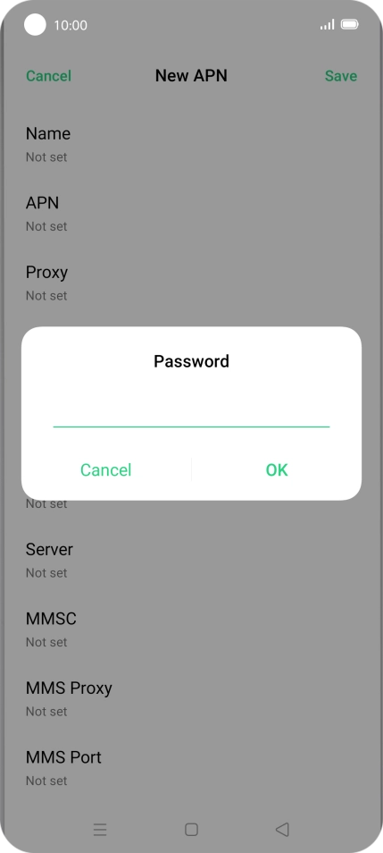 Key in secure and press OK.