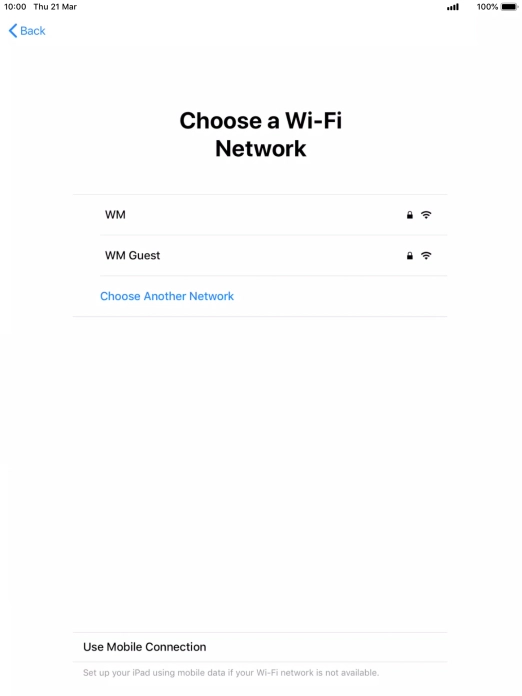 Press the required Wi-Fi network.