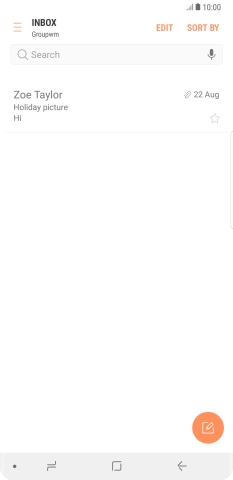 Slide your finger right starting from the left side of the screen.