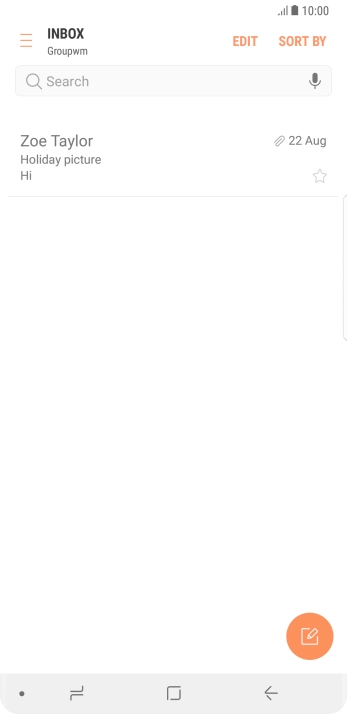 Slide your finger right starting from the left side of the screen.