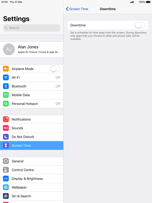 Press the indicator next to 