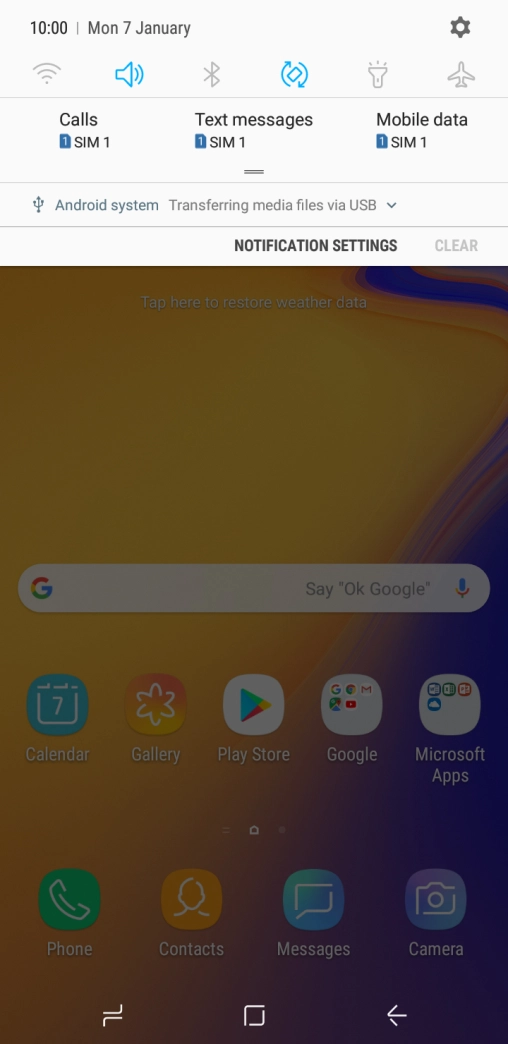 Press the connection icon.