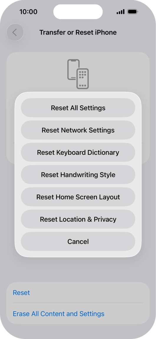 Press Reset All Settings.