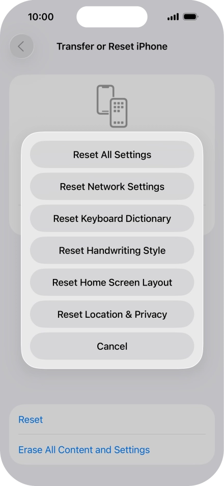 Press Reset All Settings.