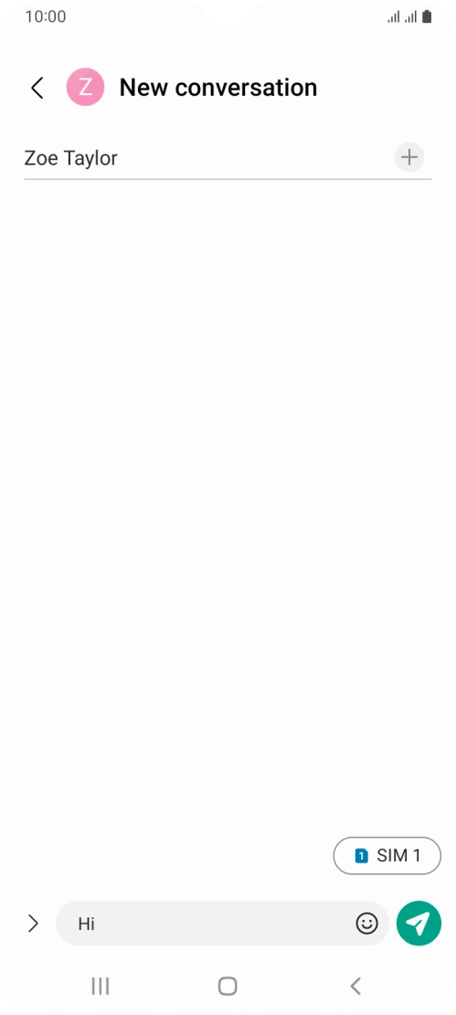 Press the send icon when you've finished your SMS.