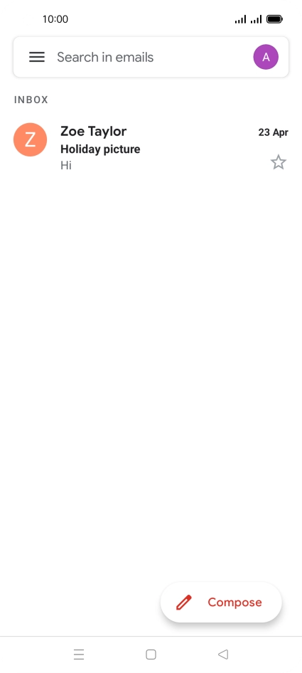 Press the email account icon.