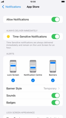 Press the indicator next to 