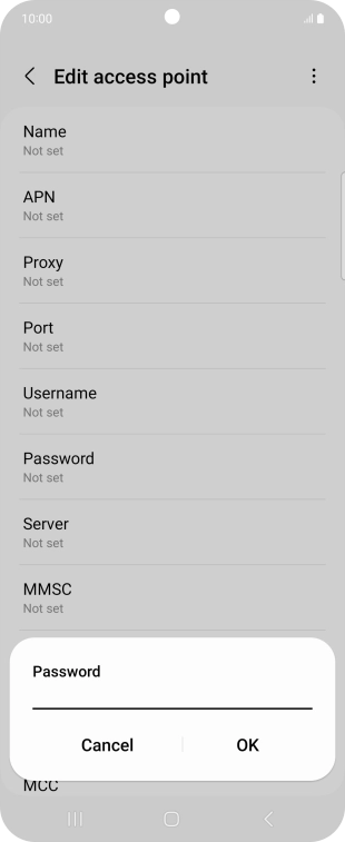 Key in secure and press OK.