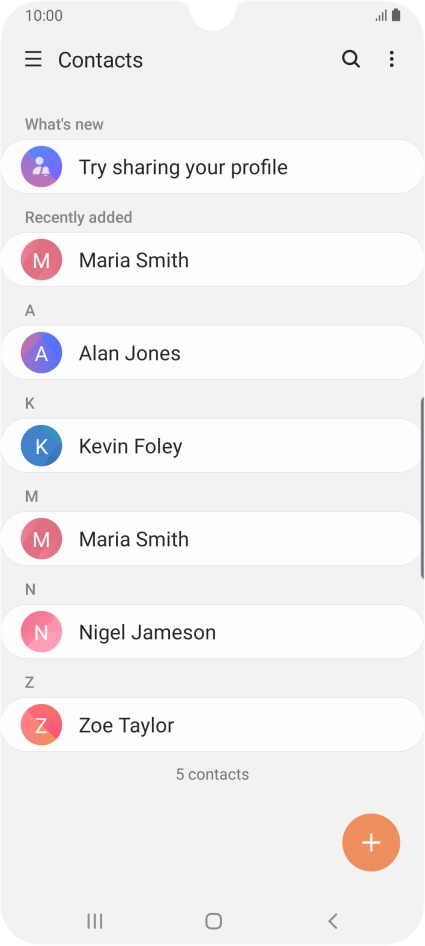 Press the new contact icon.