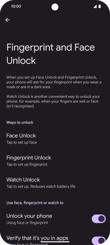 Press Fingerprint Unlock.