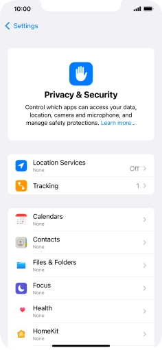 Press Location Services.