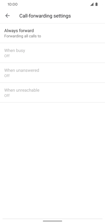 Press the required divert type.