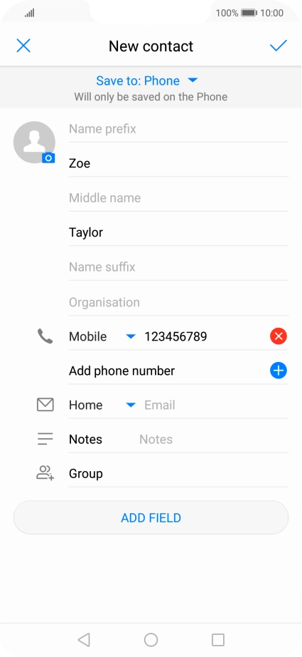 Press the confirm icon.
