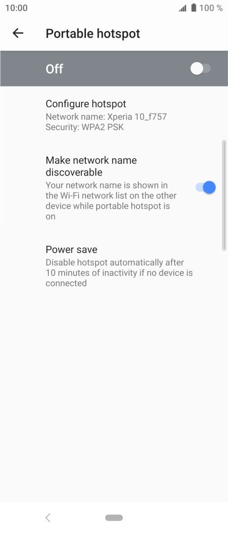 Press Configure hotspot.