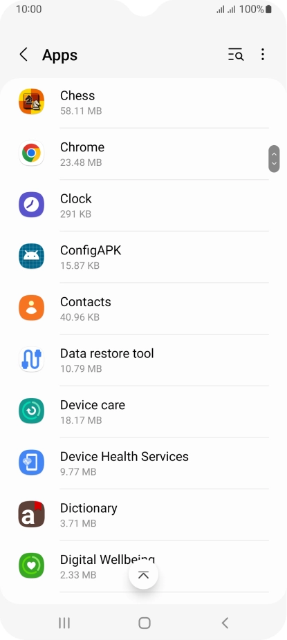 Press the required app.