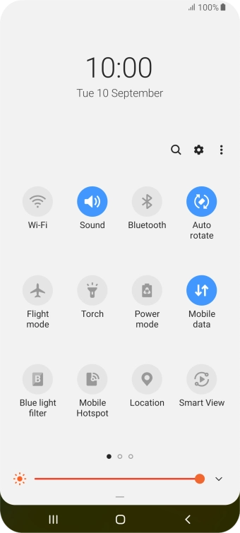 Press the settings icon.
