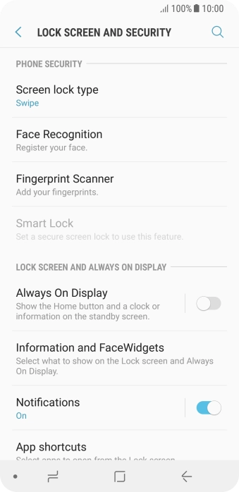 Press Fingerprint Scanner.