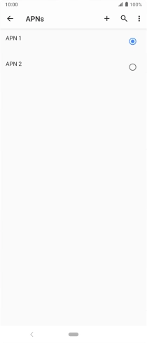 Press the field next to the data connection to activate it.