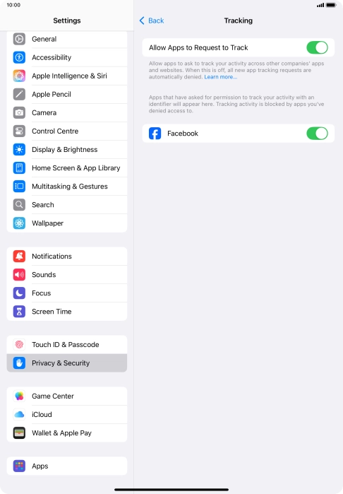 Press the indicator next to 