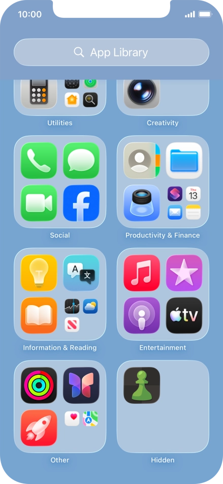 Press and hold the required app.