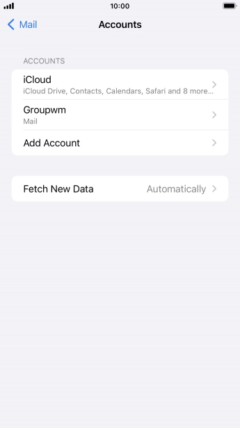 Press the name of the email account you've just set up.