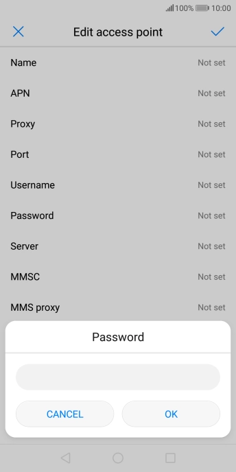 Key in secure and press OK.