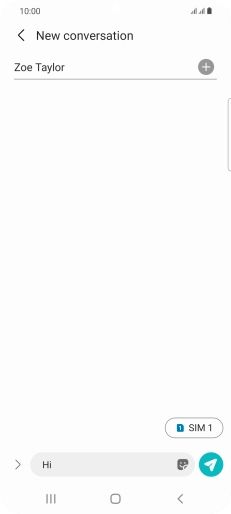 Press the send icon when you've finished your SMS.