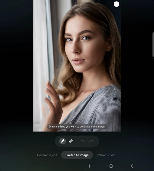 To add an object to your picture, press Sketch to image.