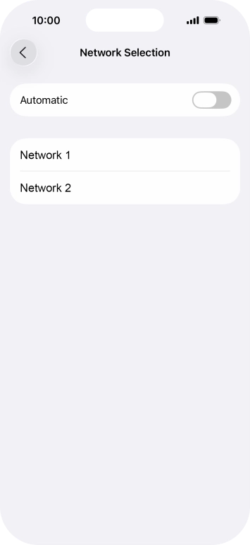 If you turn off the function, press the required network.