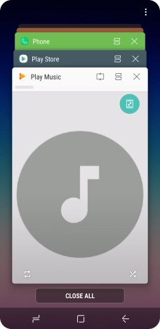 To end one running application, slide your finger right on the required application.