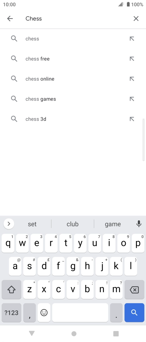 Key in the name or subject of the required app and press the search icon.