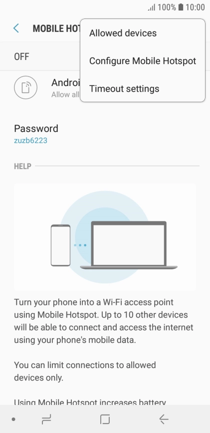 Press Configure Mobile Hotspot.