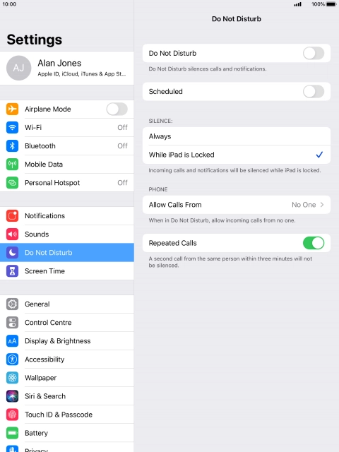 Press the indicator next to 