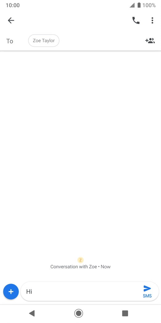 Press the send icon when you've finished your text message.