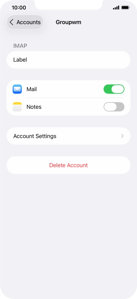 Press Account Settings.