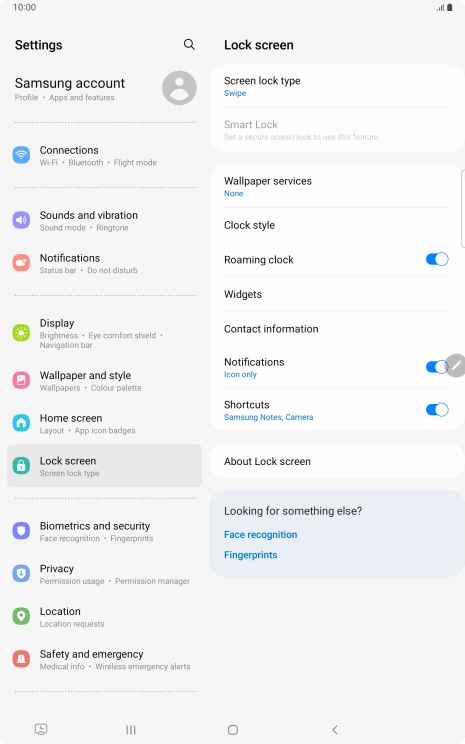 Press Screen lock type.